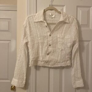 Line and Dot white button up blouse